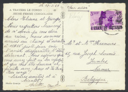 1961, Picture Postcard Franked With (OBP) N° 45 '3,50 Fr Independance' Sent By Airmail From Kolwezi-H March 29, 1961, To - Katanga