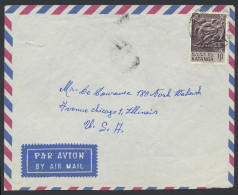 1962, Airmail Cover Franked With (OBP) N° 62, Sent From Jadotville-I Apr 7, 1962 To Chicago/USA, Rate : Int. Cover 5Fr/2 - Katanga