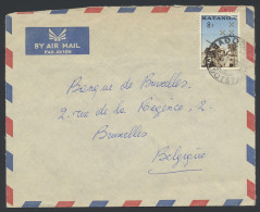 1962 Airmail Cover Franked With OBP N° 80 8fr. Katangese Gendarmerie, Sent From Jadotville To Brussels/Belgium, Vf/f - Katanga