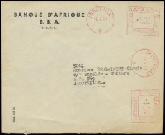 1962 Domestic Cover Franked With Red Mechanical Franking Marks 1,00fr. (2x) (scarce), F-36 Machin, Sent From Jadotville, - Katanga