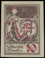 Letland N° 33 (Mi.) 1919 - 10kop. Bruin En Rood Ongetand Met Stempel Riga 29-5-20, Certificaat BPSB, Beschrijving Bijgev - Otros - Europa