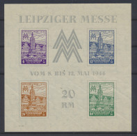 ** West-Sachsen, Mi. BL 5Y 1946 Leipzig, Gebruikelijke Gomplooitjes, Zm (Mi. €250) - Sonstige & Ohne Zuordnung