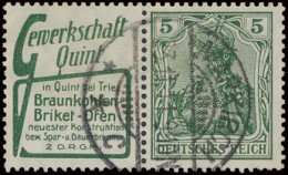 W 2.5 Germania 5pf. Groen + Reclame Gewerkschaft Quint, Zm (Mi. €450) - Other & Unclassified