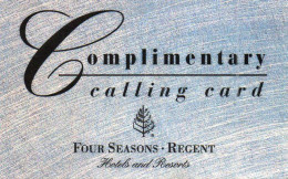 UNITED STATES - PREPAID - AT&T - COMPLIMENTARY CARD - FOUR SEASONS REGENT - HOTELS & RESORTS - AT&T