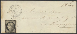 N° 3 20c. Noir Sur Jaune, Goed Gerand, Op Mooie Brief Naar Perpignan, Zm (Yv. €110) - 1849-1850 Cérès