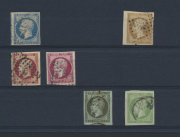 N° 10/13B + 17A/B Mooie Selectie Napoléon III Met 6 Goed Gerande Zegels, Zm (OBP €395) - 1863-1870 Napoléon III Lauré