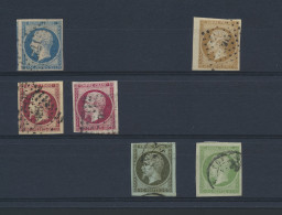 N° 10/13B + 17A/B Mooie Selectie Napoléon III Met 6 Goed Gerande Zegels, Zm (OBP €395) - 1863-1870 Napoléon III Con Laureles