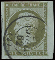 N° 11 1c. Olive, Uitzonderlijk Breed Gerand En Lichte Centrale Afst. C.à.d., Pracht Ex., Zm (Yv. €90) - 1863-1870 Napoléon III. Laure