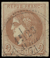 N° 40B 2c. Brun-rouge, Zeer Goed Gerand En Lichte Centrale Afst. C.à.d., Zm (Yv. €330) - 1870 Emisión De Bordeaux