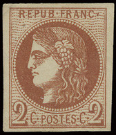 ** N° 40B 2c. Brun Rouge Rep. 2, Zeer Breed Gerand En Volle Originele Gom Zonder Scharnierspoor, Diverse Keurmerken, Pra - 1870 Emisión De Bordeaux