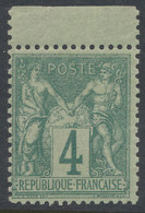 * N° 63 4c. Vert Type I Met Bladboord, Zeer Frisse Originele Gom Met Zeer Lichte Scharnierspoor, Zm (OBP €220) - 1876-1898 Sage (Type II)