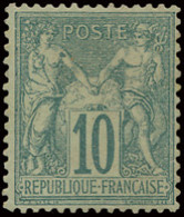 ** N° 65 10c. Vert Type I Met Volle Originele Gom Zonder Scharnierspoor Met Keurmerk Brun, Zm (Yv. €1.800) - 1876-1898 Sage (Tipo II)