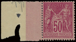 ** N° 98 50c. Rose Type II Met Bladboord En Volle Originele Gom Zonder Scharnierspoor, Fotocertificaat Von Der Weid, Zm  - 1876-1898 Sage (Tipo II)