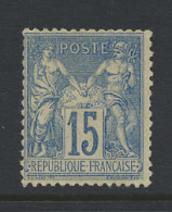 ** N° 101 15c. Bleu Type II Quadrillé Met Volle Originele Gom Zonder Scharnierspoor, Zm (Yv. €60) - 1876-1898 Sage (Type II)