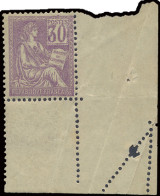 ** N° 115-Cu Type Mouchon - 30c. Violet Met Tanding Variëteit In Bladboord, 1 Korte Tanding Bovenaan, Zo Niet Zeer Mooi, - Otros & Sin Clasificación