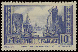 * N° 261c (Yv.) 10fr. Monuments, La Rochelle, Bleu, Zm (Yv. €200) - Autres & Non Classés