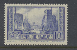 ** N° 261b La Rochelle - 10fr. Outremer Pâle Type I, Met Fotocertificaat, Zm (Yv. €185) - Other & Unclassified