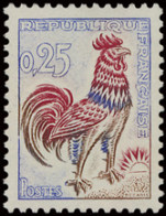 ** N° 1331d Coq De Decaris 0,25c., (met Gele Schijn Onder UV Lamp) Met Keur En Vergelijkingszegel, Zm (Yv. €900) - Otros & Sin Clasificación