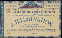 ** N° 191-C1 Type Semeuse Camée - 30c. Roze, Boekje Met 20 Zegels, Serie S89, Zm (Yv. €250) - Autres & Non Classés