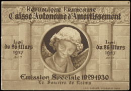 ** N° 256-C1 Sourire De Reims, Carnet Met 8 Zegels, Gom Wat Bruin Verkleurd, Zm/m (Yv. €1.350) - Otros & Sin Clasificación