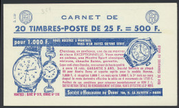 ** N° 1011C-C2 Type Müller - 25f. Rouge, Boekje Met 20 Zegels, Serie S1.59, Zm (Yv. €80) - Otros & Sin Clasificación