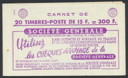 ** N° 1011-C4 Type Müller - 15f. Rouge, Boekje Met 20 Zegels, Serie S4.57, Zm (Yv. €95) - Autres & Non Classés