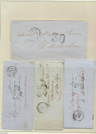 Zeven Voorlopers Met Groot Taxe Cijfer In Binnenlandse Dienst, Paviley (1852) Met Postbus OR, Orleans (1864), Lyon (1851 - Other & Unclassified