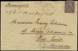 1897 Brief Gefrankeerd Met Yv. N° 35 25c. - Type Groupe - Madagascar (beschadigd) Verstuurd Uit Tamatave 7/5/1897 Naar P - Sonstige & Ohne Zuordnung