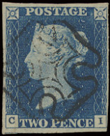 N° 5 '1840, 2d Blue' 3 Good Margins (one Narrow, Therefore To Be Described As Fine) (SG £ 975) - Autres & Non Classés