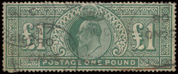 N° 266 (S.G.) 1902 - £1 Dull Blue-green, Paper Remainder Otherwise Fine, Vf/f (S.G. £825) - Altri & Non Classificati