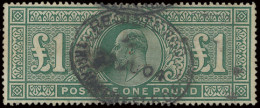 N° 266 (S.G.) 1902 - £1 Dull Blue-green, Vf (S.G. £825) - Autres & Non Classés