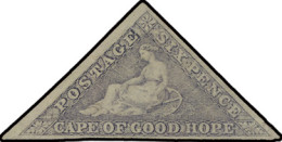 * N° 7d (S.G.) 1863 Seated Hope On Blued Paper 6d. Slate-purple, Fine Margins, Original Gum, Certificate BPSB, Vf (S.G.  - Kap Der Guten Hoffnung (1853-1904)