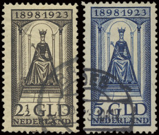 N° 130/31 Regeringsjubileum - 2 1/2gld. Zwartbruin En 5gld. Donkerblauw, Zm (NVPH €500) - Autres & Non Classés