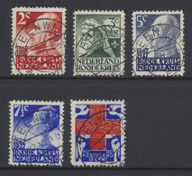 N° 203/207 1927 Rode Kruis, Volledige Reeks Met Kortebalkstempel Steenwijk, Zm - Altri & Non Classificati