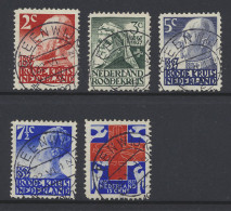 N° 203/207 1927 Rode Kruis, Volledige Reeks Met Kortebalkstempel Steenwijk, Zm - Otros & Sin Clasificación