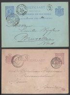 1894/1895 Twee Briefkaarten Met Dubbelringstempels 's Gravenhage En Gouda, Zm/m - Autres & Non Classés