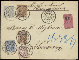 1897 Spectaculaire Brief Van Amsterdam Aangetekend Naar Ned. Indië, PWST 12 1/2 C. Met Bijfrankering W.o. N° 36 (2x), Sc - Otros & Sin Clasificación