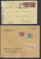 1941/1943 Vijf Interessante Brieven Met Guilloche-frankeringen W.o. Waardebrief, Zm/m - Other & Unclassified