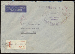 1960 Iets Gehavende Dienstbrief, Aangetekend Hollandia-Binnen, Naar Duitsland Met Taxe Percue F1.70, Schaars, M - Other & Unclassified