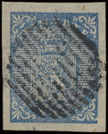N° 1 1855 Wapenschild 4s. Blauw, Zm (Yv. €150) - Other & Unclassified