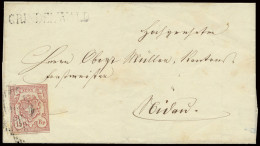 1852 Brief Van Grindelwald Naar Nidau Gefrankeerd Met Mi. N° 12 Rayon III 15rp. Roodoranje, Certificaat BPSP, Zeldzaam G - Autres & Non Classés