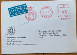 GREENLAND-DENMARK 1971, MACHINE SLOGAN, BEAR ANIMAL, METER SLOGAN ON PHILATELIC INFORMATION CARD, USED TO USA. - Storia Postale