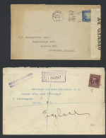 1914/1918 Lot Van 4 Mooie Brieven Uit Amerika Naar Europa (De Panne, Het Belgisch Leger, Londen, Rotterdam) Met Censuur, - Otros & Sin Clasificación