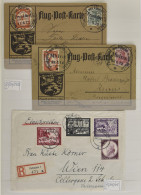 Leuke Samenstelling Poststukken In Insteekboek W.o. Klassiek Frankrijk, Duitsland Flugpost 1912 (2x), Voorlopers, Zm - Collections (sans Albums)