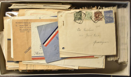 Samenstelling Honderden Poststukken In Schoendoos, W.o. PWST, Brieven, Diverse Landen, W.o. Veel België, Zm/m/ntz - Collezioni (senza Album)