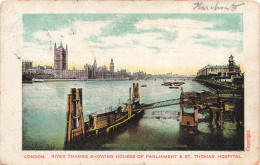 ROYAUME UNI - Londres - River Thames Showing Houses Of Parliament - Colorisé - Carte Postale - Other & Unclassified