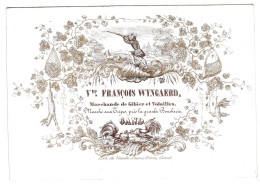 Belgique "Carte Porcelaine" Porseleinkaart, Vve François Wyngaerd, Marchande Gibier Volailles, Gand, Gent, Dim:120x83mm - Porcelana