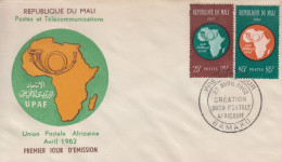 Enveloppe  FDC  1er  Jour   MALI     Union   Postale   Africaine   1962 - Mali (1959-...)