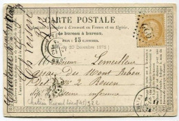 !!! CARTE PRECURSEUR TYPE CERES CACHET DE CHATEAU RENARD (LOIRET) 1874 - Cartes Précurseurs