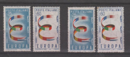 REPUBBLICA:  1957  EUROPA  CEPT  -  S. CPL. 2  VAL. N. -  RIPETUTA  2  VOLTE  -  SASS. 817/18 - 1957